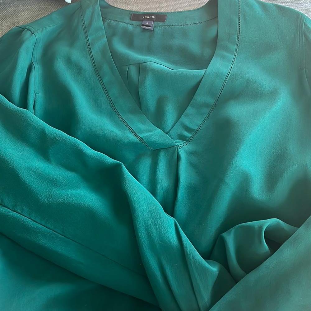 J.crew size 2 green blouse
